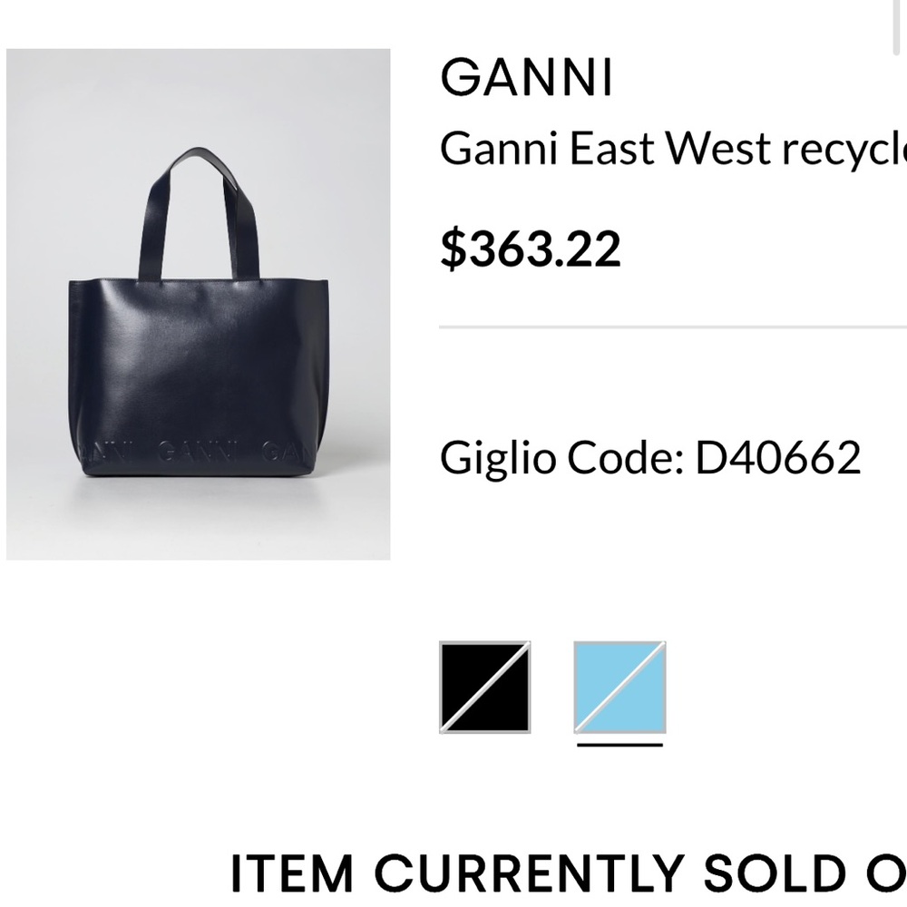 Ganni Blue Tote Bag Sustainable Scandinavian Design